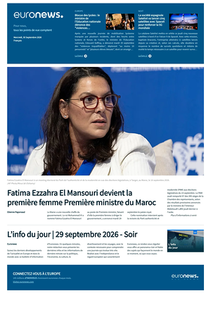 Prima pagina EuroNews (French) di oggi - Quotidiano estero