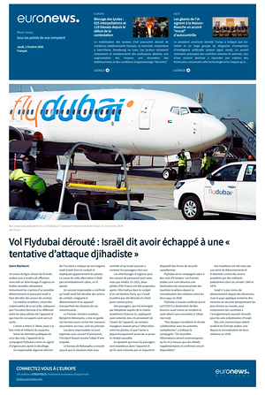 Prima pagina EuroNews (French) di oggi - Quotidiano estero