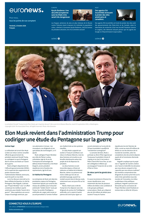 Prima pagina EuroNews (French) di oggi - Quotidiano estero