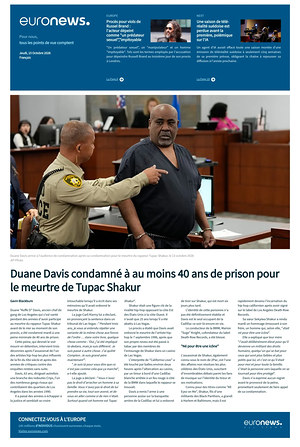 Prima pagina EuroNews (French) di oggi - Quotidiano estero