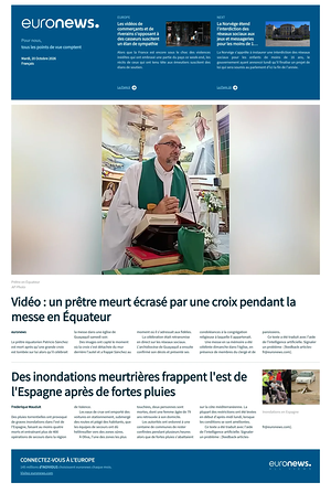 Prima pagina EuroNews (French) di oggi - Quotidiano estero