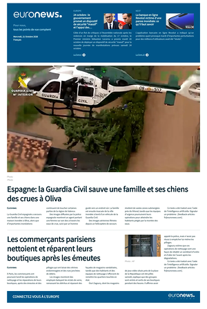 Prima pagina EuroNews (French) di oggi - Quotidiano estero