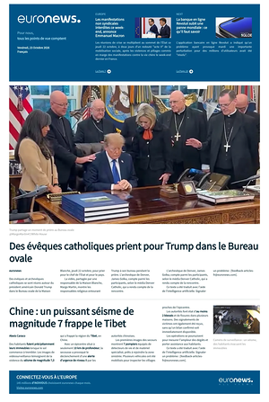 Prima pagina EuroNews (French) di oggi - Quotidiano estero