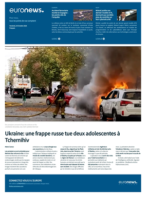 Prima pagina EuroNews (French) di oggi - Quotidiano estero