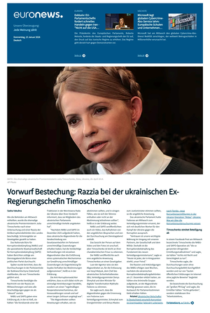 Prima pagina EuroNews (German) di oggi - Quotidiano estero