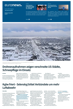 Prima pagina EuroNews (German) di oggi - Quotidiano estero