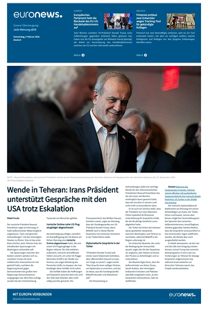 Prima pagina EuroNews (German) di oggi - Quotidiano estero