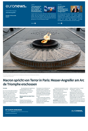 Prima pagina EuroNews (German) di oggi - Quotidiano estero