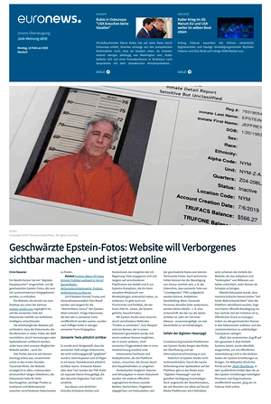 Prima pagina EuroNews (German) di oggi - Quotidiano estero