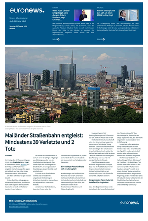 Prima pagina EuroNews (German) di oggi - Quotidiano estero