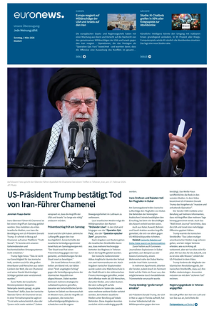 Prima pagina EuroNews (German) di oggi - Quotidiano estero