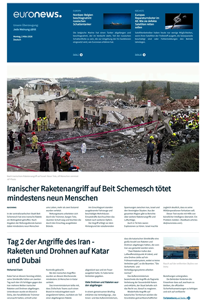 Prima pagina EuroNews (German) di oggi - Quotidiano estero