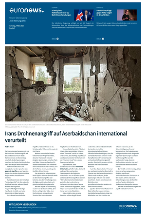 Prima pagina EuroNews (German) di oggi - Quotidiano estero