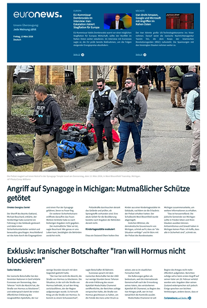 Prima pagina EuroNews (German) di oggi - Quotidiano estero