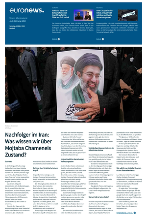 Prima pagina EuroNews (German) di oggi - Quotidiano estero