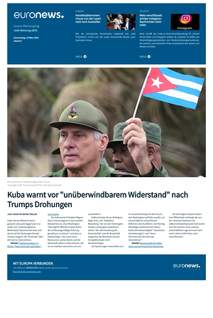 Prima pagina EuroNews (German) di oggi - Quotidiano estero