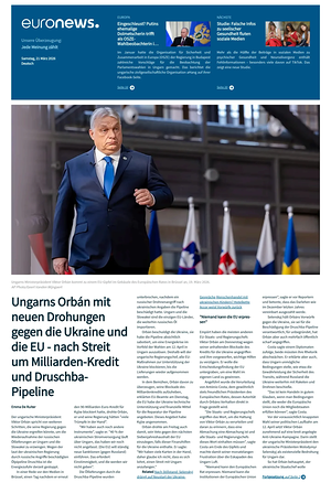 Prima pagina EuroNews (German) di oggi - Quotidiano estero