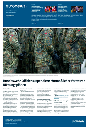 Prima pagina EuroNews (German) di oggi - Quotidiano estero