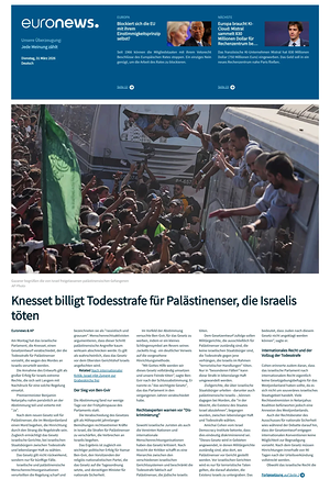 Prima pagina EuroNews (German) di oggi - Quotidiano estero