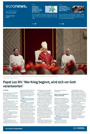 Prima pagina EuroNews (German) di oggi - Quotidiano estero