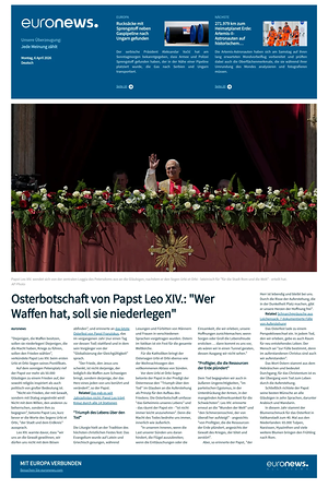 Prima pagina EuroNews (German) di oggi - Quotidiano estero