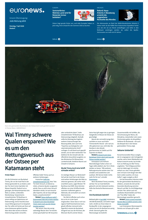 Prima pagina EuroNews (German) di oggi - Quotidiano estero