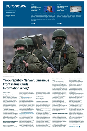 Prima pagina EuroNews (German) di oggi - Quotidiano estero