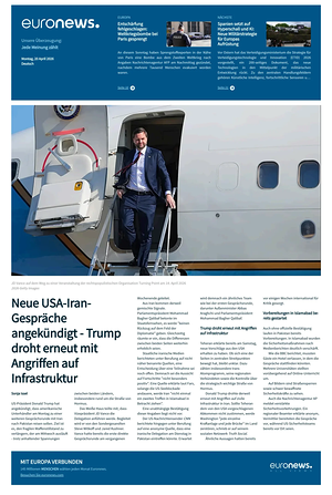 Prima pagina EuroNews (German) di oggi - Quotidiano estero
