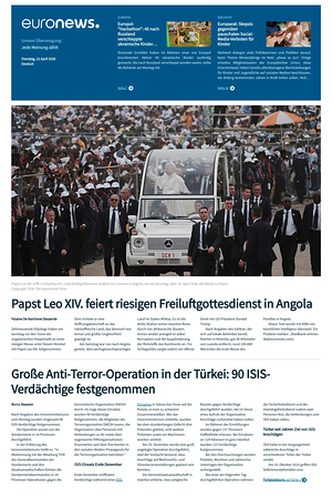 Prima pagina EuroNews (German) di oggi - Quotidiano estero