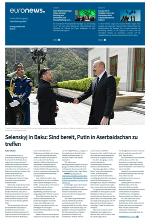 Prima pagina EuroNews (German) di oggi - Quotidiano estero