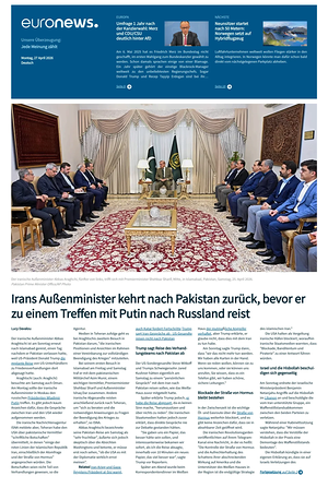 Prima pagina EuroNews (German) di oggi - Quotidiano estero