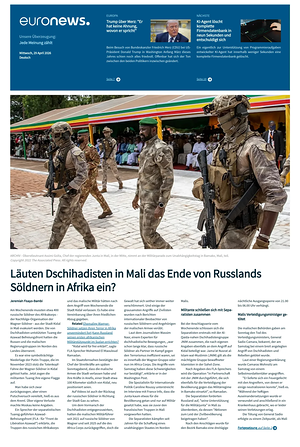 Prima pagina EuroNews (German) di oggi - Quotidiano estero