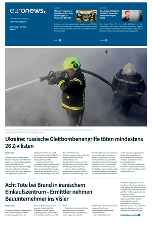 Prima pagina EuroNews (German) di oggi - Quotidiano estero