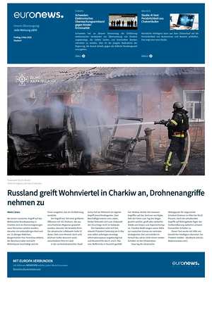 Prima pagina EuroNews (German) di oggi - Quotidiano estero