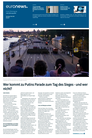 Prima pagina EuroNews (German) di oggi - Quotidiano estero