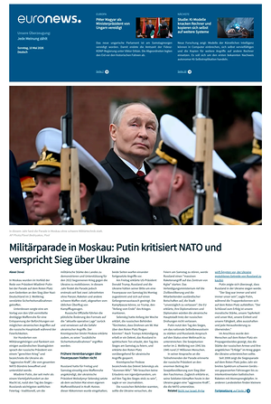 Prima pagina EuroNews (German) di oggi - Quotidiano estero