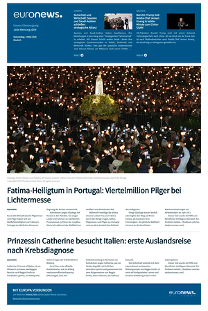 Prima pagina EuroNews (German) di oggi - Quotidiano estero