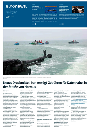 Prima pagina EuroNews (German) di oggi - Quotidiano estero
