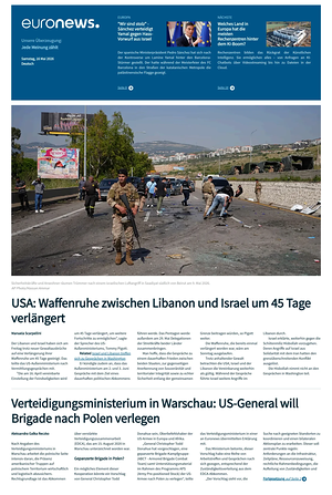 Prima pagina EuroNews (German) di oggi - Quotidiano estero