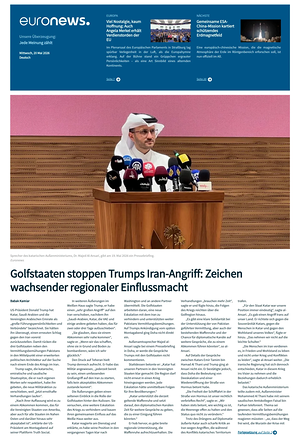 Prima pagina EuroNews (German) di oggi - Quotidiano estero
