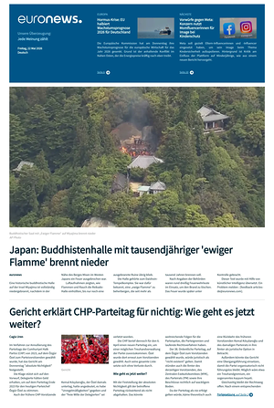 Prima pagina EuroNews (German) di oggi - Quotidiano estero