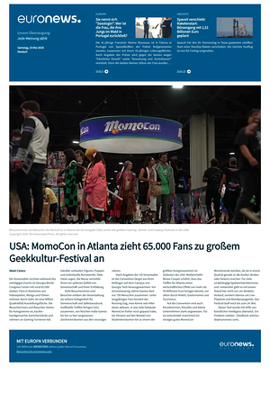 Prima pagina EuroNews (German) di oggi - Quotidiano estero