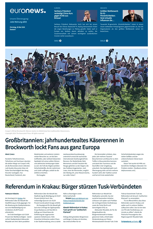 Prima pagina EuroNews (German) di oggi - Quotidiano estero