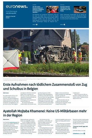 Prima pagina EuroNews (German) di oggi - Quotidiano estero