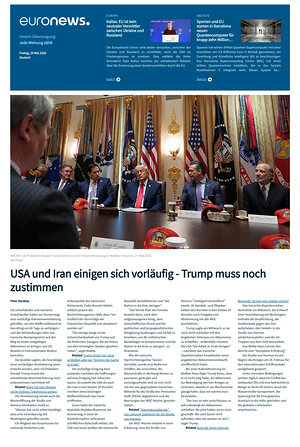 Prima pagina EuroNews (German) di oggi - Quotidiano estero