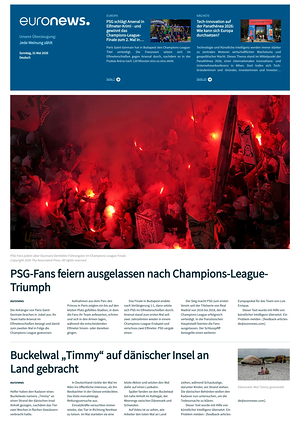Prima pagina EuroNews (German) di oggi - Quotidiano estero