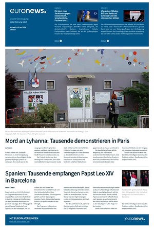 Prima pagina EuroNews (German) di oggi - Quotidiano estero