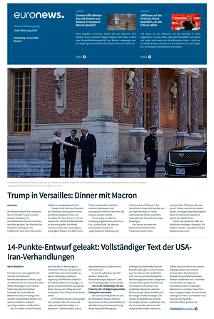 Prima pagina EuroNews (German) di oggi - Quotidiano estero