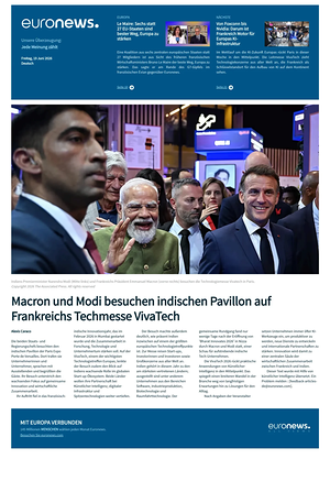 Prima pagina EuroNews (German) di oggi - Quotidiano estero