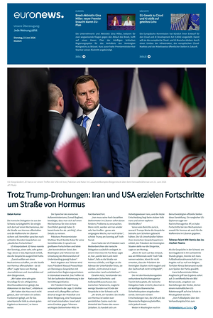 Prima pagina EuroNews (German) di oggi - Quotidiano estero